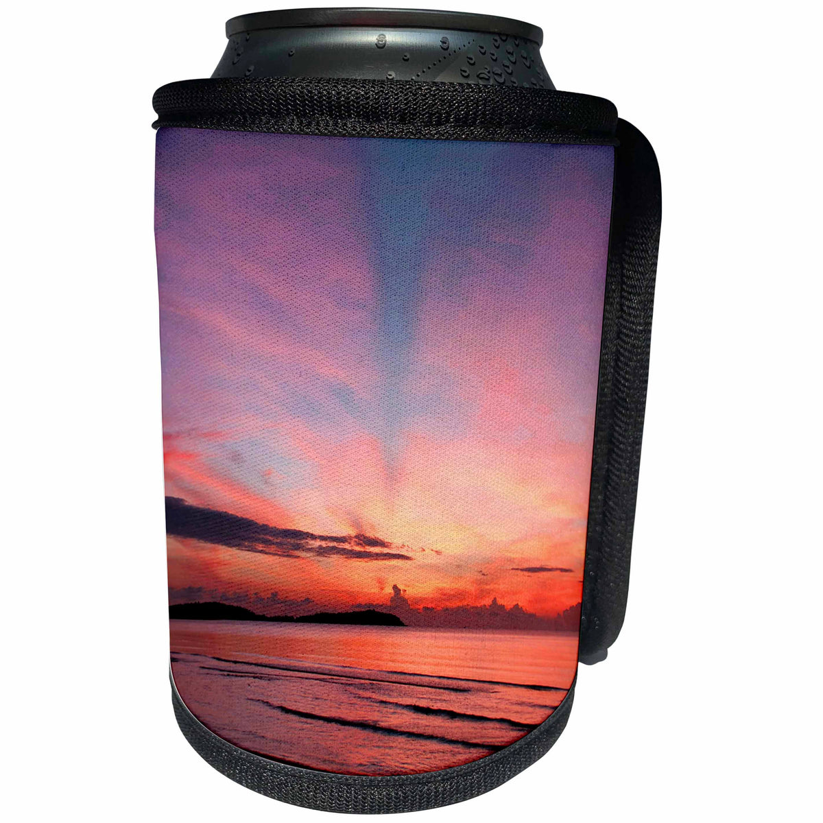 3dRose EvaDane - Images - Beach Sunset. - Can Cooler Bottle Wrap (cc_194376)
