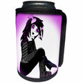 3dRose WhiteOaks Photography and Artwork - Anime Designs - Little Purple Goth Girl is an image I drew on the computer - Can Cooler Bottle Wrap (cc_194380)
