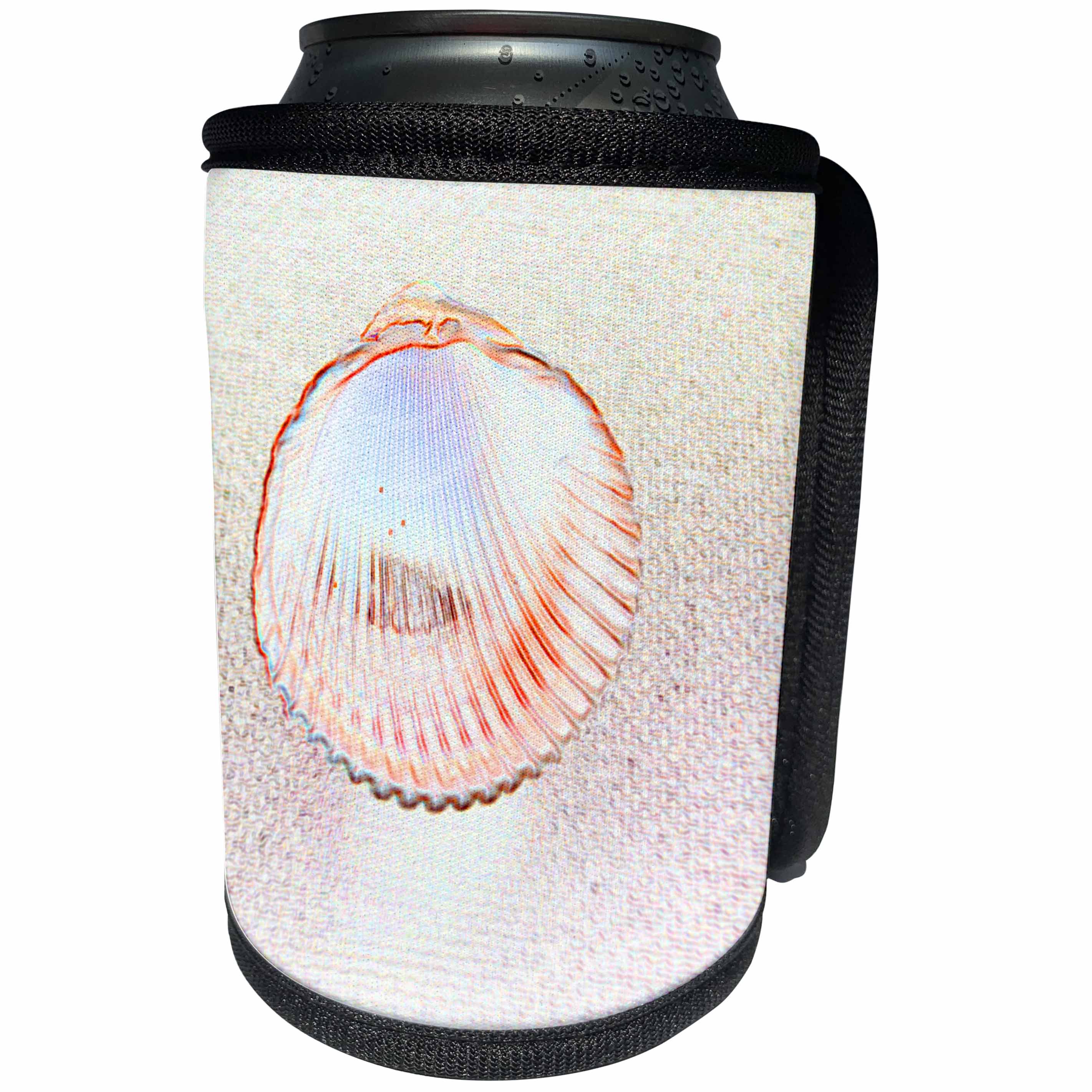 3dRose Susans Zoo Crew Beach - cockle shell invert outline - Can Cooler Bottle Wrap (cc_194391)