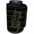 3dRose Susans Zoo Crew Animals Frog - green purple frog graphic - Can Cooler Bottle Wrap (cc_194398)