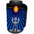 3dRose Perkins Designs Science Fiction - Robot Space Traveler friendly robot in space visits the moon to rest during travels - Can Cooler Bottle Wrap (cc_19440)