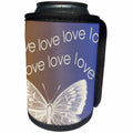 3dRose PS Animals - Love White Butterfly - Can Cooler Bottle Wrap (cc_203818)