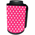 3dRose Janna Salak Designs Prints and Patterns - Pink and White Polka Dot Print - Can Cooler Bottle Wrap (cc_20403)