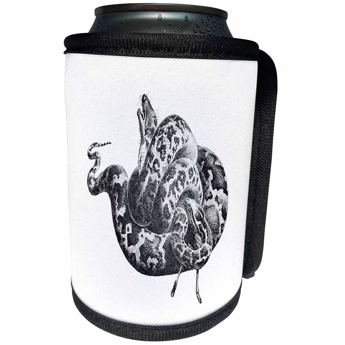 3dRose Florene - Vintage Animals - Print of Vintage Indian Python Snake - Can Cooler Bottle Wrap (cc_204037)