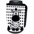 3dRose Florene - Childrens Art III - Print of Adorable Zebra On Black Dots - Can Cooler Bottle Wrap (cc_204039)