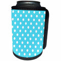 3dRose Janna Salak Designs Prints and Patterns - Blue and White Polka Dot Print - Can Cooler Bottle Wrap (cc_20405)