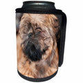 3dRose Jos Fauxtographee- Doggies - A close up with a large aperture of a Shih Tzu dog in brindle - Can Cooler Bottle Wrap (cc_204057)