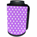 3dRose Janna Salak Designs Prints and Patterns - Purple and White Polka Dot Print - Can Cooler Bottle Wrap (cc_20406)