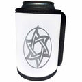 3dRose Florene - Jewish Themes - Print of Silver Contemporary Star Of David - Can Cooler Bottle Wrap (cc_204065)