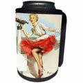 3dRose Florene - Retro Pinups - Print of Elvgren Pinup All Aboard - Can Cooler Bottle Wrap (cc_204067)