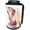 3dRose Florene - Retro Pinups - Print of Elvgren Pinup With Champagne - Can Cooler Bottle Wrap (cc_204070)