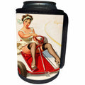 3dRose Florene - Retro Pinups - Print of Elvgren Pinup Scooter Fun - Can Cooler Bottle Wrap (cc_204076)