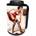 3dRose Florene - Retro Pinups - Print of Elvgren Pinup Playing Shuffleboard - Can Cooler Bottle Wrap (cc_204077)