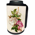 3dRose Florene - Vintage Botanical - Print of Vintage English Roses Painting - Can Cooler Bottle Wrap (cc_204083)