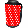 3dRose Janna Salak Designs Prints and Patterns - Red and White Polka Dot Print - Can Cooler Bottle Wrap (cc_20411)