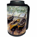 3dRose Florene - Monet Vintage Art - Print of Monet Painting Of 3 Fishing Boats - Can Cooler Bottle Wrap (cc_204111)