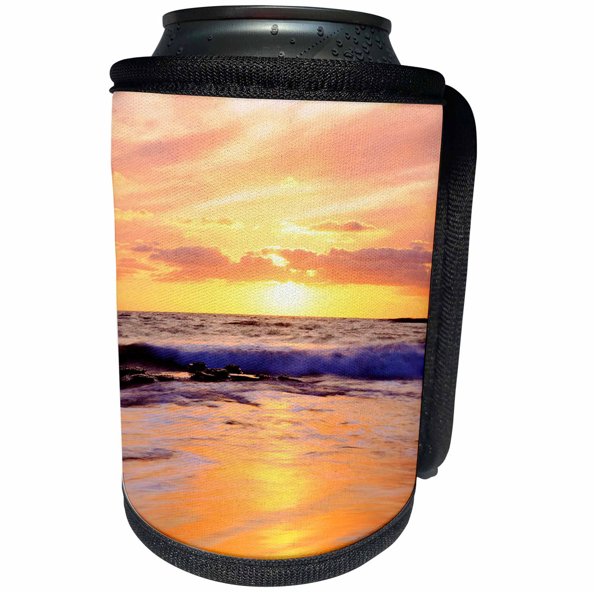 3dRose Danita Delimont - Oceans - USA, California, San Diego, Sunset Cliffs beach at Sunset. - Can Cooler Bottle Wrap (cc_205829)