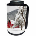3dRose Danita Delimont - Barns - Fresh snow on red barn near Salmo, British Columbia, Canada. - Can Cooler Bottle Wrap (cc_206245)