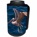 3dRose Danita Delimont - Birds - USA, California, La Jolla. A Pelican Flying over the Pacific Coast. - Can Cooler Bottle Wrap (cc_206257)