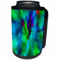 3dRose Yves Creations Abstract - Green Blue Sonic Boom - Can Cooler Bottle Wrap (cc_20630)