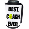 3dRose Janna Salak Designs Sports - Softball Best Coach Ever - Can Cooler Bottle Wrap (cc_210629)