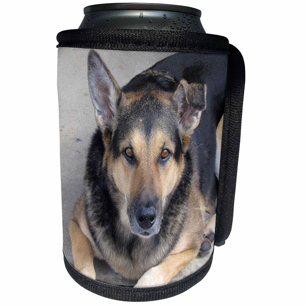 3dRose Jackie Popp Nature N Wildlife animals - German Shepherd - Can Cooler Bottle Wrap (cc_21063)