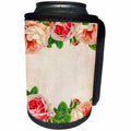 3dRose Janna Salak Designs Vintage - Vintage Roses Floral - Can Cooler Bottle Wrap (cc_210630)