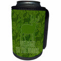 3dRose Doreen Erhardt Wildlife - Welcome to the Woods Deer in Green Scrapbook Style - Can Cooler Bottle Wrap (cc_210634)