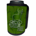 3dRose Doreen Erhardt Wildlife - Wild and Free Deer in Green Glitter Look Scrapbook Style - Can Cooler Bottle Wrap (cc_210635)