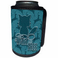 3dRose Doreen Erhardt Wildlife - Wild and Free Fox in Teal Glitter Look Scrapbook Style - Can Cooler Bottle Wrap (cc_210638)