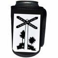 3dRose Florene - Signs - Print of Vintage Railroad Crossing Sign - Can Cooler Bottle Wrap (cc_212623)