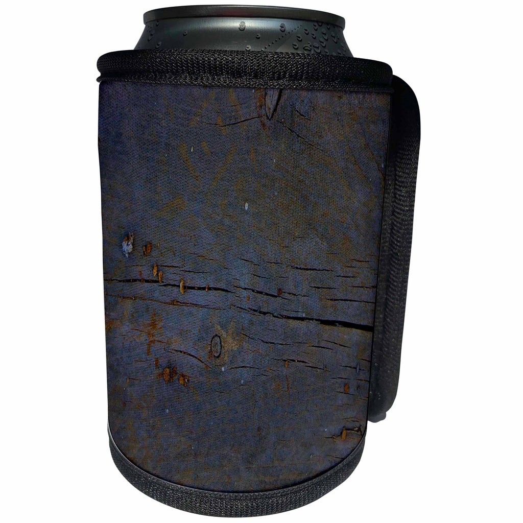 3dRose Florene - Textures III - Print of Dark Rough Wood - Can Cooler Bottle Wrap (cc_212641)