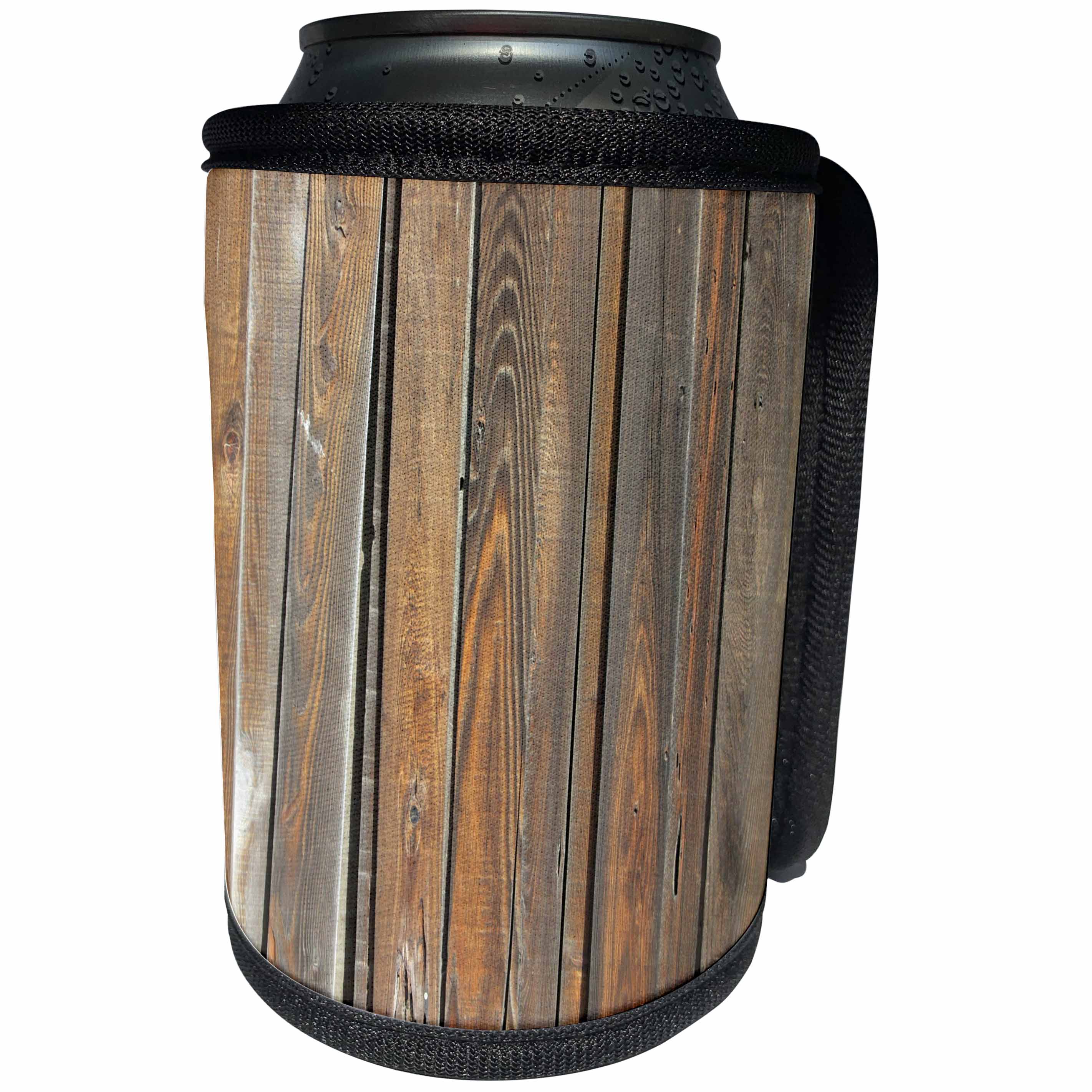 3dRose Florene - Textures III - Print of Aged Oak Wood Fence - Can Cooler Bottle Wrap (cc_212644)