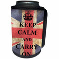 3dRose Florene- Grunge - Print of Keep Calm Carry On In Grunge - Can Cooler Bottle Wrap (cc_212651)