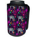 3dRose Florene - Décor III - Print of Elephant Repeat Pattern - Can Cooler Bottle Wrap (cc_212653)