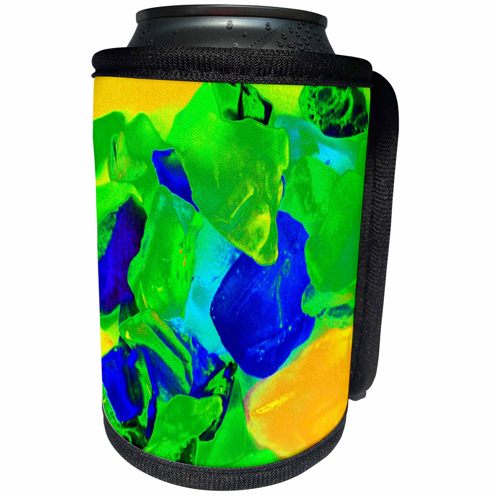 3dRose Florene - Neon Art - Print of Neon Sea Glass - Can Cooler Bottle Wrap (cc_212659)