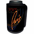 3dRose Florene - France - Print of Paris Word In Glitter Lights On Black - Can Cooler Bottle Wrap (cc_212663)