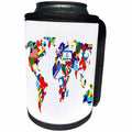 3dRose Florene - Decorative III - Print of The World In Flags - Can Cooler Bottle Wrap (cc_212674)