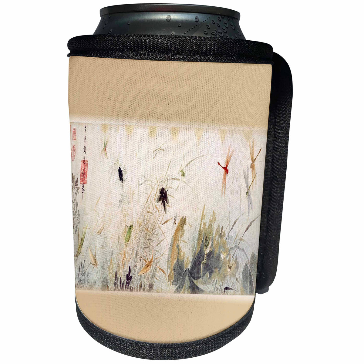 3dRose Florene - Asian Art - Print of Vintage Chinese With Butterflies From 1200 - Can Cooler Bottle Wrap (cc_212677)