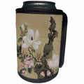 3dRose Florene - Asian Art - Print of Chinese Ink Painting With Floral and Butterfly - Can Cooler Bottle Wrap (cc_212680)