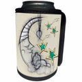 3dRose Spiritual Awakenings-Nature - Sleepy crescent moon and star fun art - Can Cooler Bottle Wrap (cc_214639)