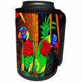 3dRose Spiritual Awakenings-Animals - Colorful Amazon Parrots with jungle background - Can Cooler Bottle Wrap (cc_214645)