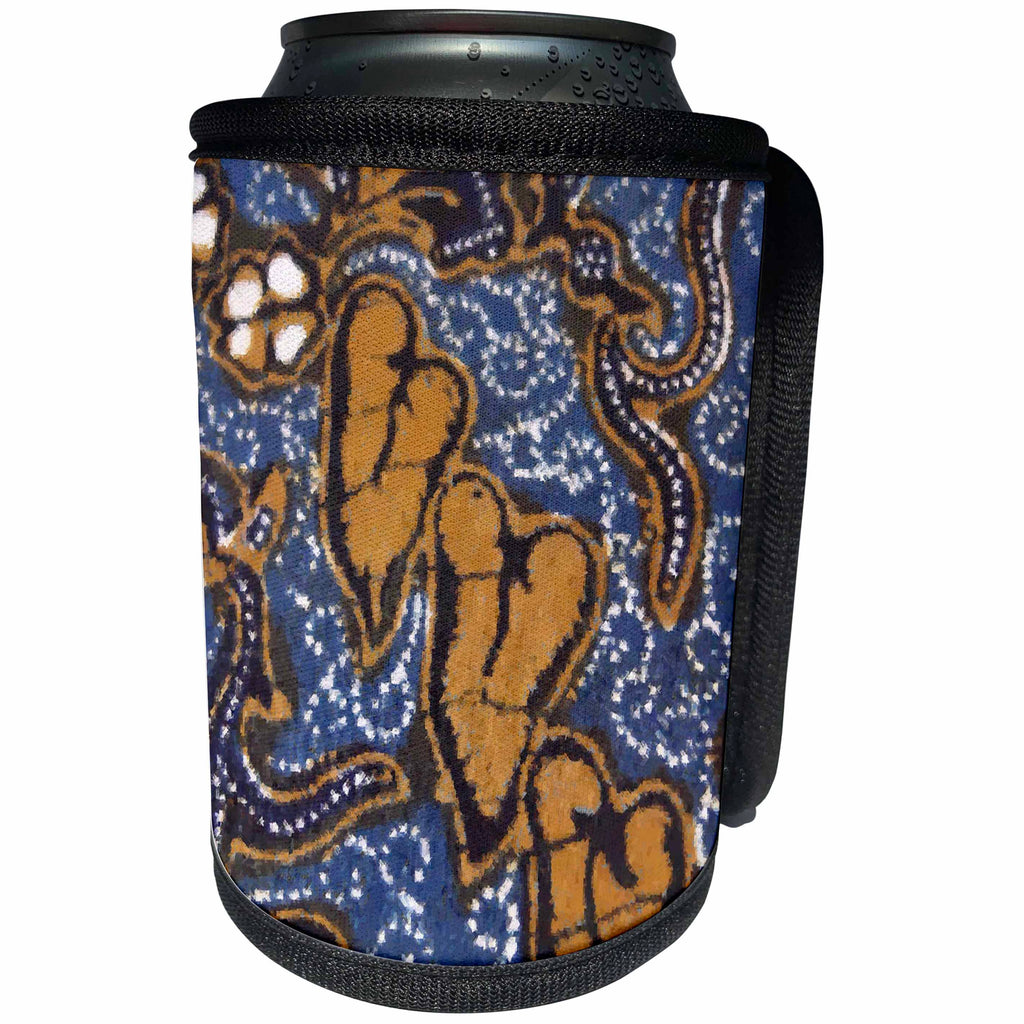 3dRose Florene Abstract Pattern - Hearts In Blue - Can Cooler Bottle Wrap (cc_21526)