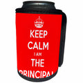 3dRose EvaDane - Quotes - Keep Calm I Am The Principal Red - Can Cooler Bottle Wrap (cc_216310)
