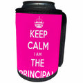 3dRose EvaDane - Quotes - Keep Calm I Am The Principal Pink - Can Cooler Bottle Wrap (cc_216311)