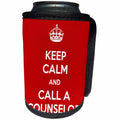 3dRose EvaDane - Quotes - Keep Calm And Call A Counselor Red - Can Cooler Bottle Wrap (cc_216312)