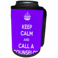 3dRose EvaDane - Quotes - Keep Calm And Call A Counselor Purple - Can Cooler Bottle Wrap (cc_216313)