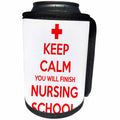 3dRose EvaDane - Quotes - Keep Calm You Will Finish Nursing School - Can Cooler Bottle Wrap (cc_216316)