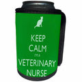 3dRose EvaDane - Quotes - Keep Calm Im A Veterinary Nurse Green - Can Cooler Bottle Wrap (cc_216319)