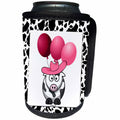 3dRose Doreen Erhardt Baby Designs - Western Cow Print with Pink Balloons - Can Cooler Bottle Wrap (cc_21782)